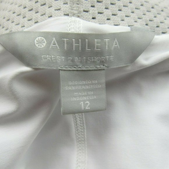 Athleta Trekkie Crest 2 in 1 Shortie Womens Size 12 Shorts Birch Grey NEW - Picture 7 of 9